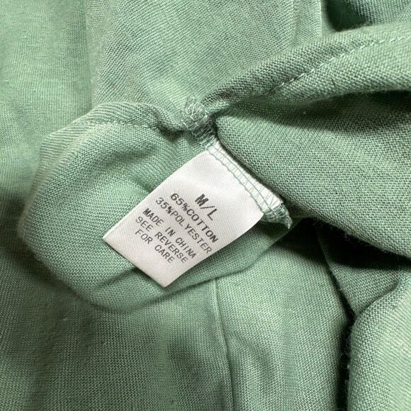 Wishlist Womens Green Slub Shirt Sleeve Loose Fit Top Size M/L - Picture 6 of 6